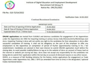 DSRVS India Recruitment 2022